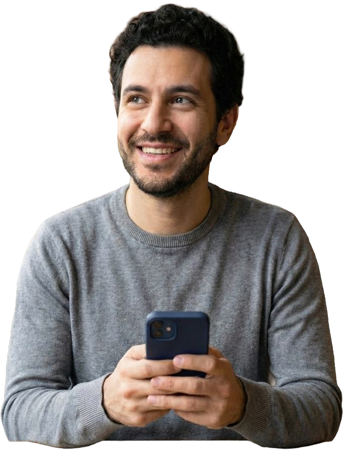 Person pausing with a moment of control